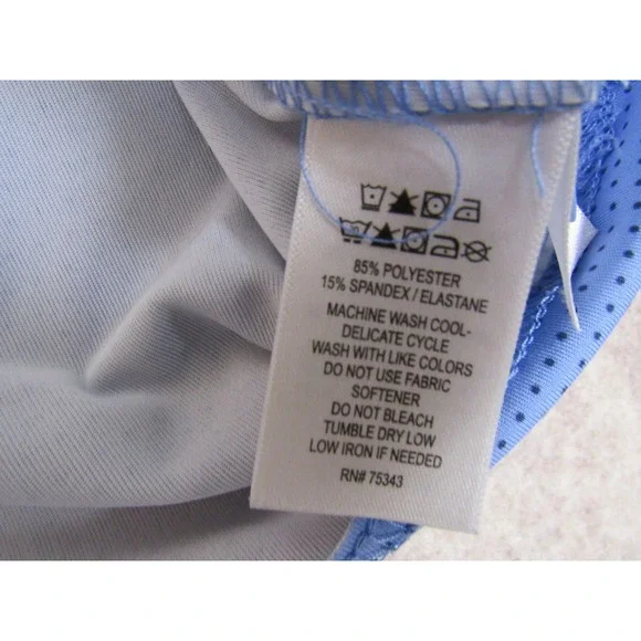 Rorie Whelan Golf Mens Blue Micro Dot Performance Polo Shirt Size Medium Stretch - Picture 4 of 7